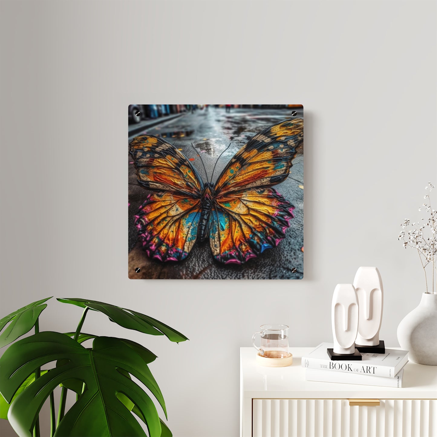 Acrylic Wall Art Panels Liquid Street Butterfly 1