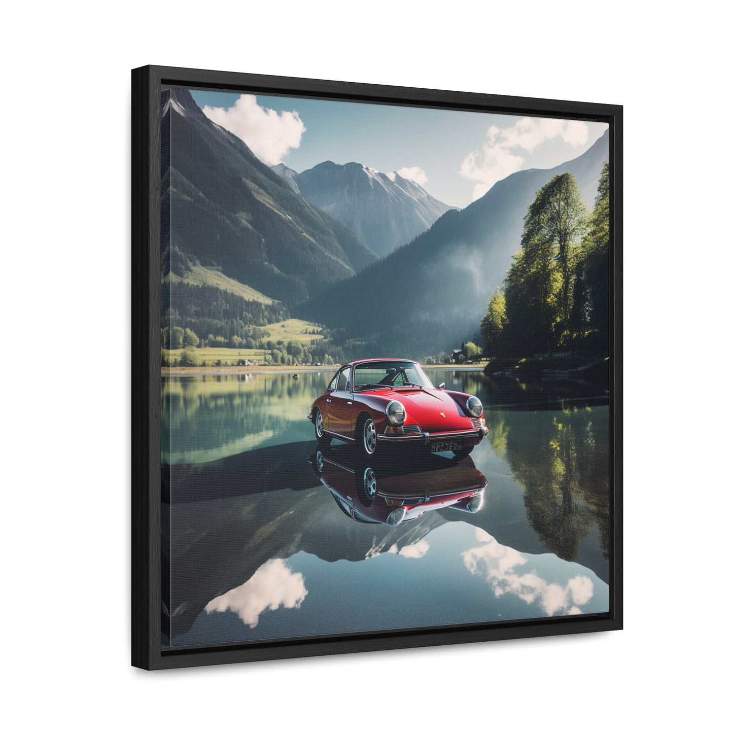 Gallery Canvas Wraps, Square Frame Porsche Lake 3