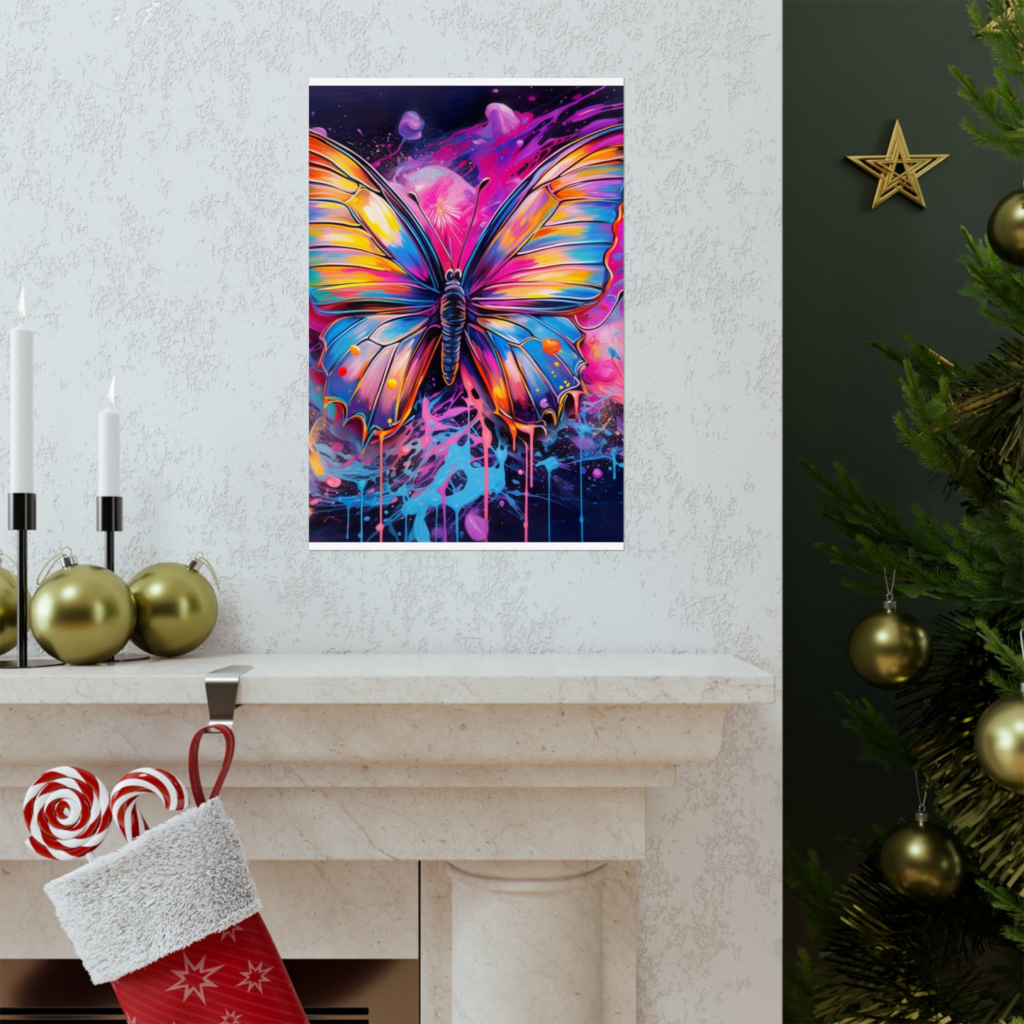 Premium Matte Vertical Posters Pink Butterfly Flair 3