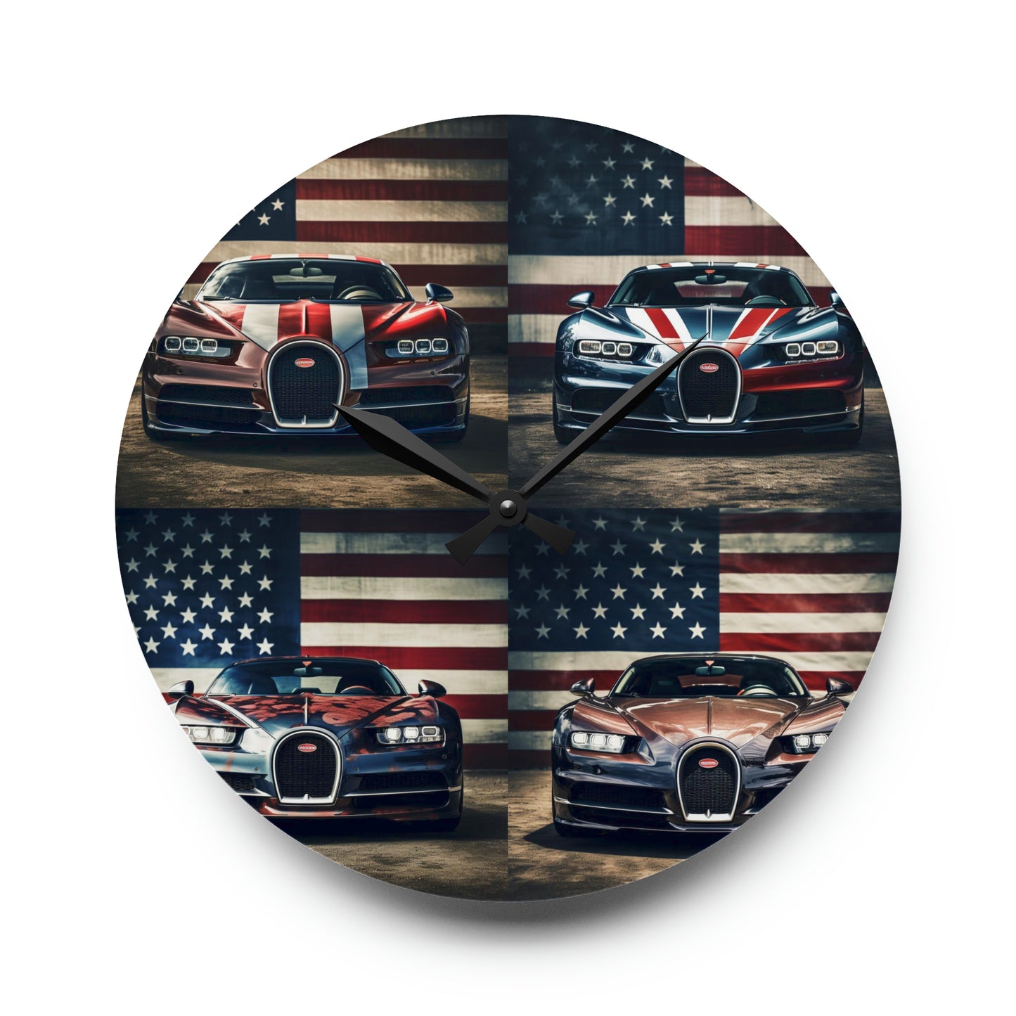 Acrylic Wall Clock Bugatti Flag 5