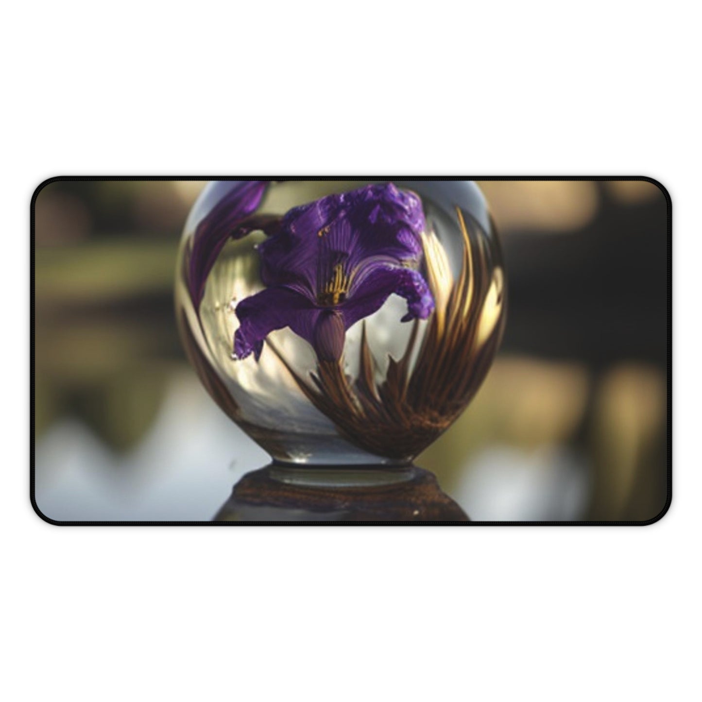 Desk Mat Purple Iris in a vase 2