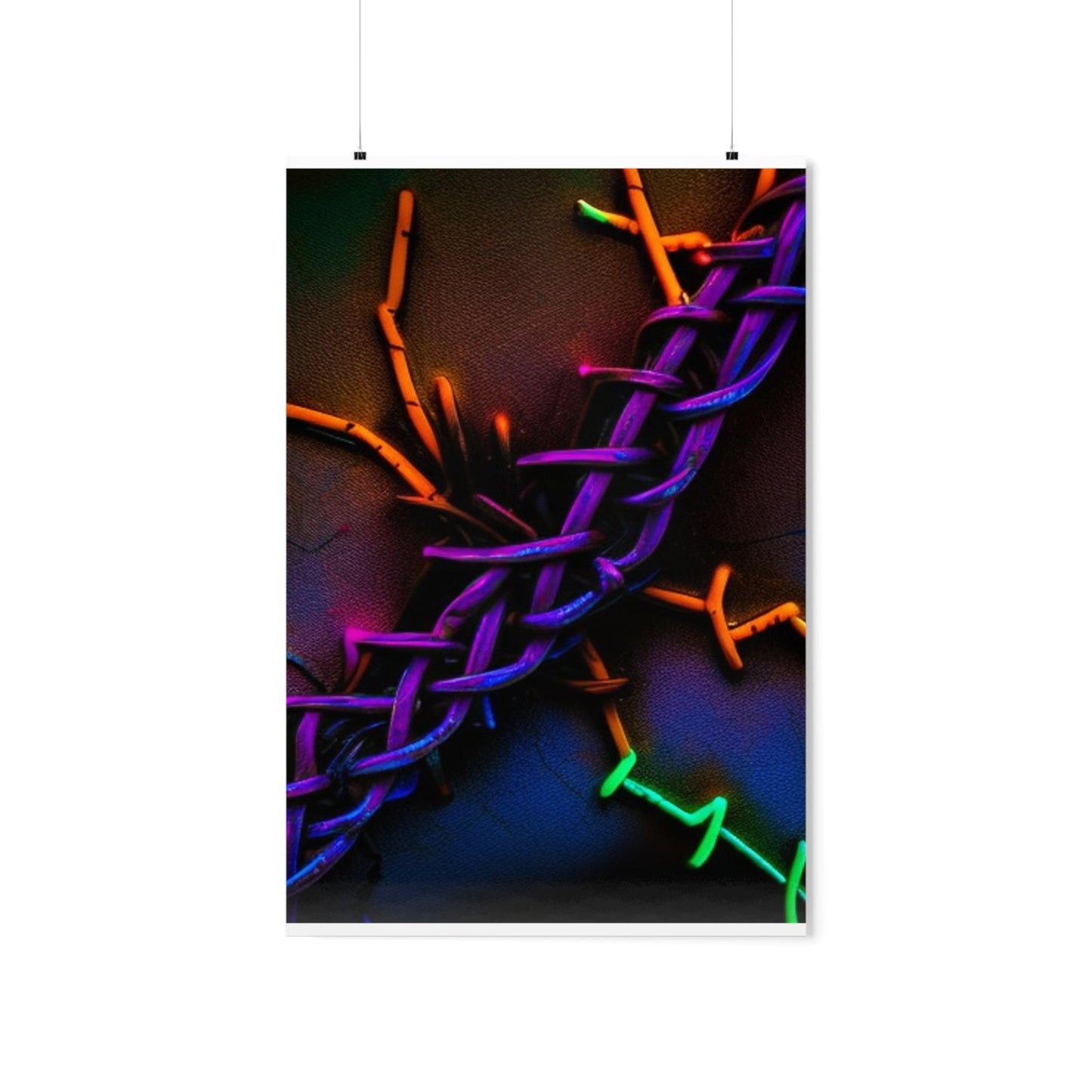 Premium Matte Vertical Posters Macro Neon Barbs 2