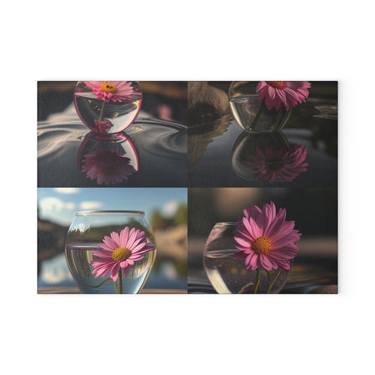 Glass Cutting Board Pink Daisy 5