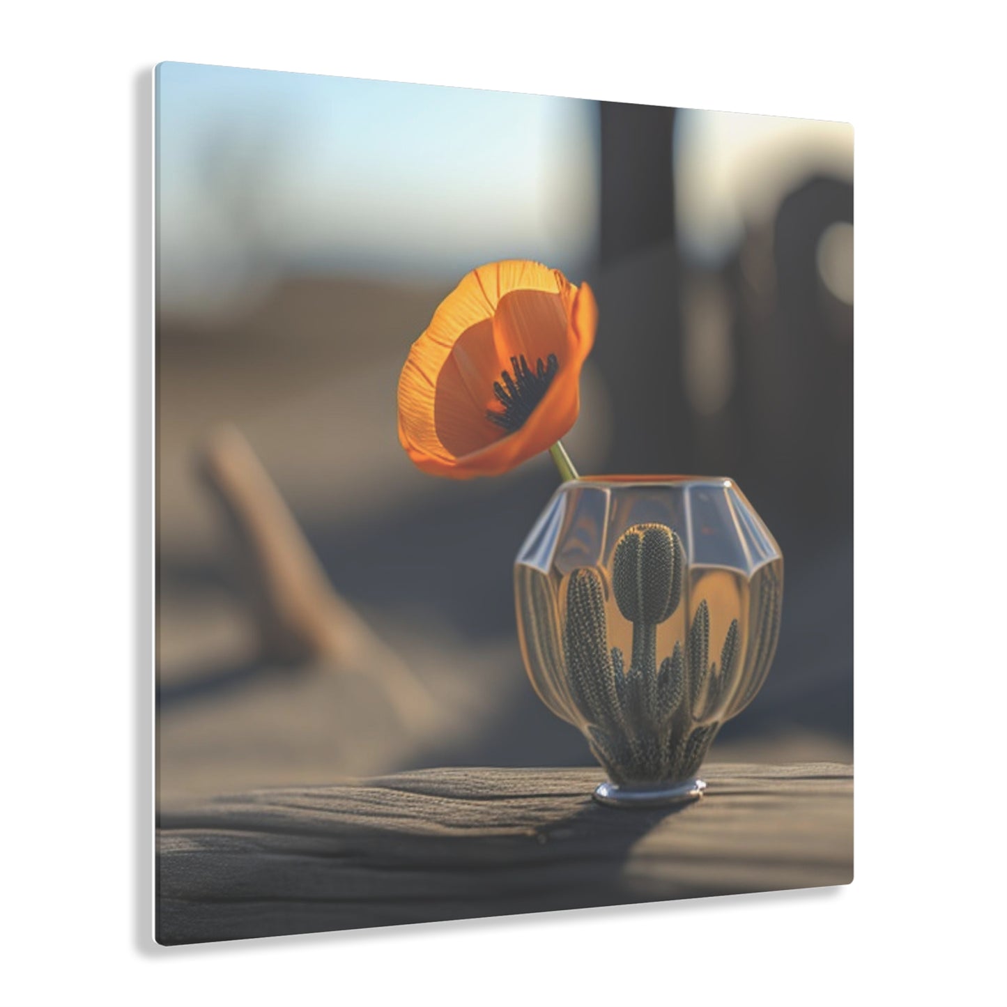 Acrylic Prints Orange Poppy in a Vase 2