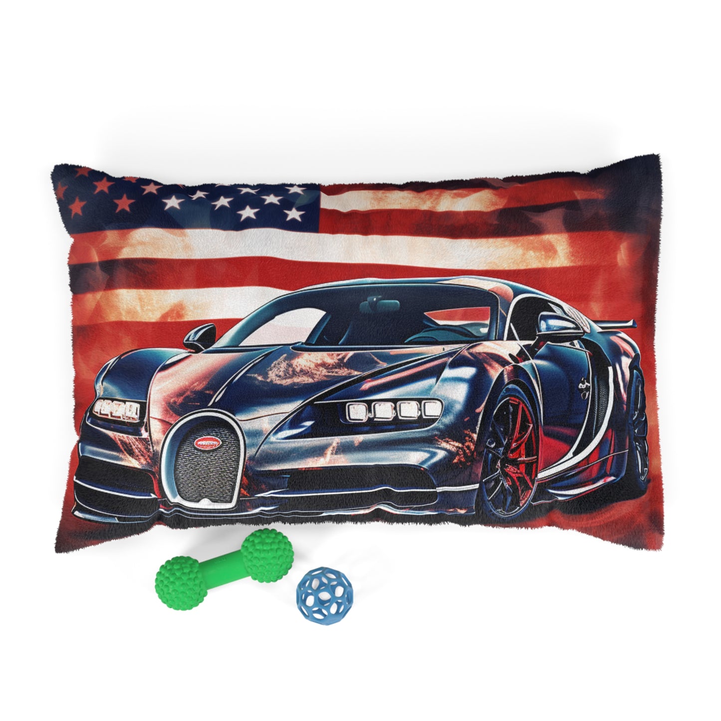 Pet Bed Abstract American Flag Background Bugatti 4