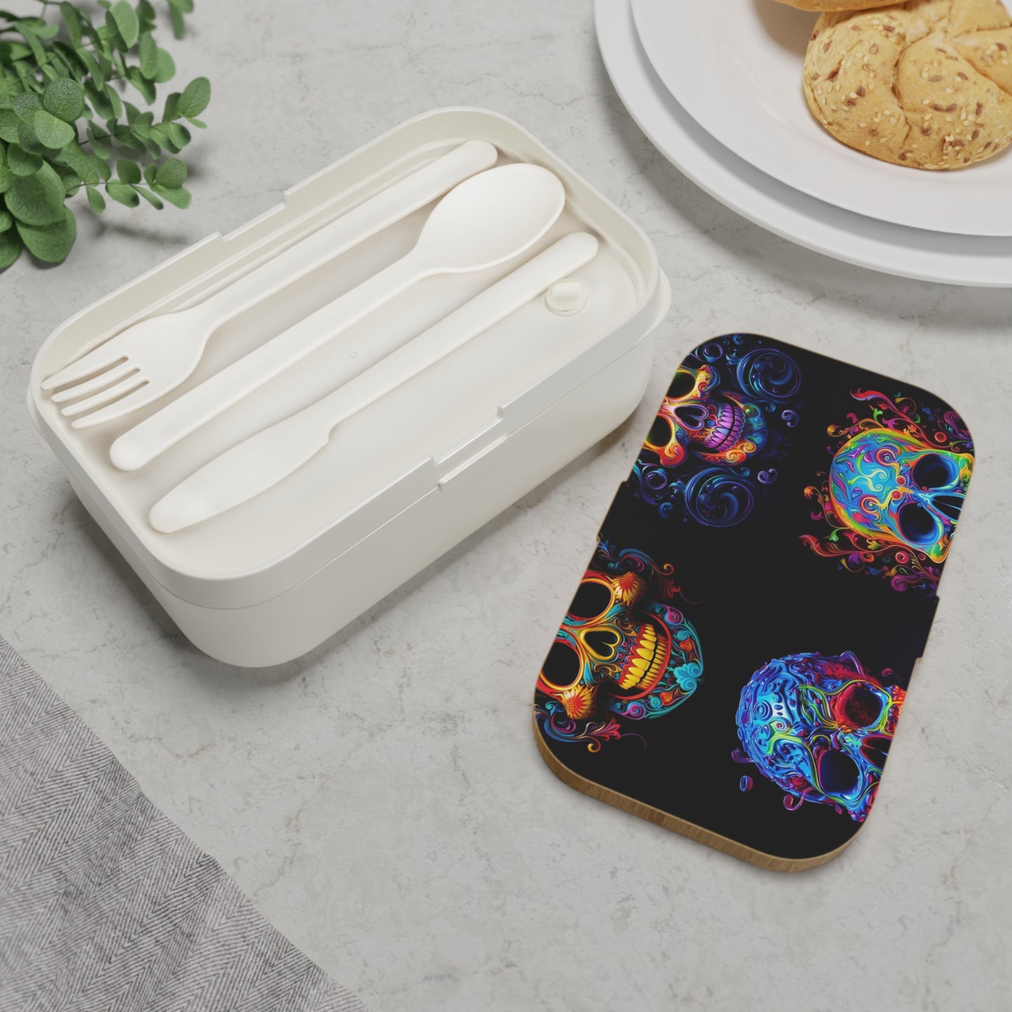 Bento Lunch Box Macro Skull Color 5