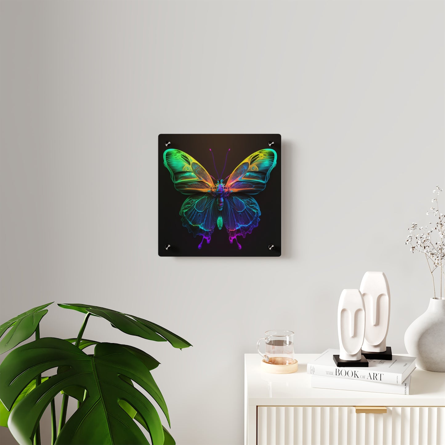 Acrylic Wall Art Panels Raw Hyper Color Butterfly 3