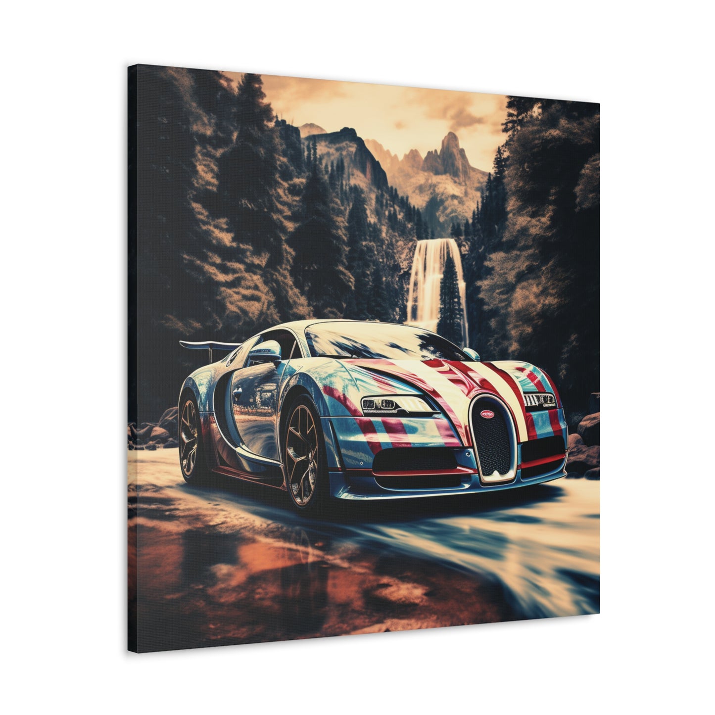 Canvas Gallery Wraps Bugatti Waterfall 1