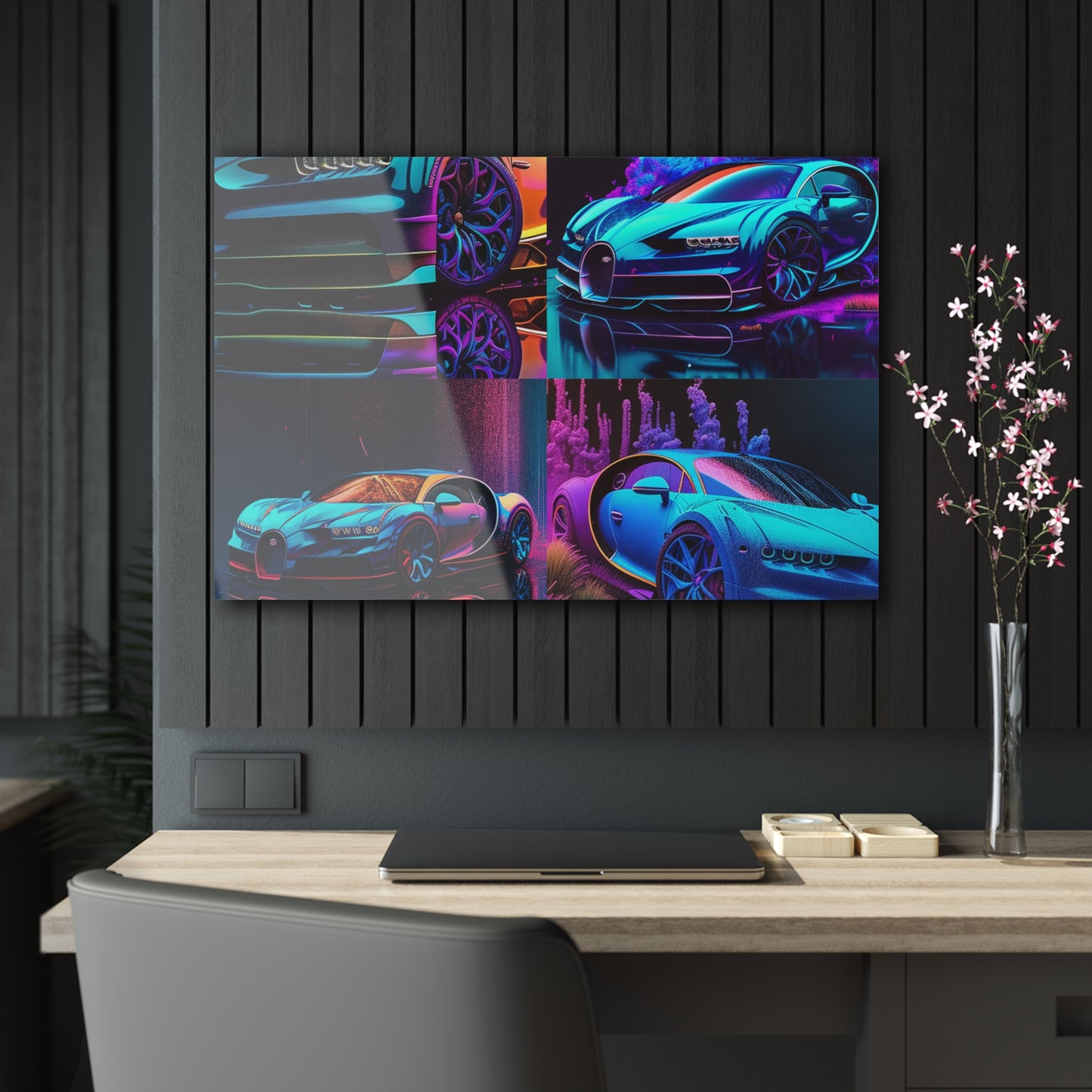 Acrylic Prints Bugatti Neon Chiron 5