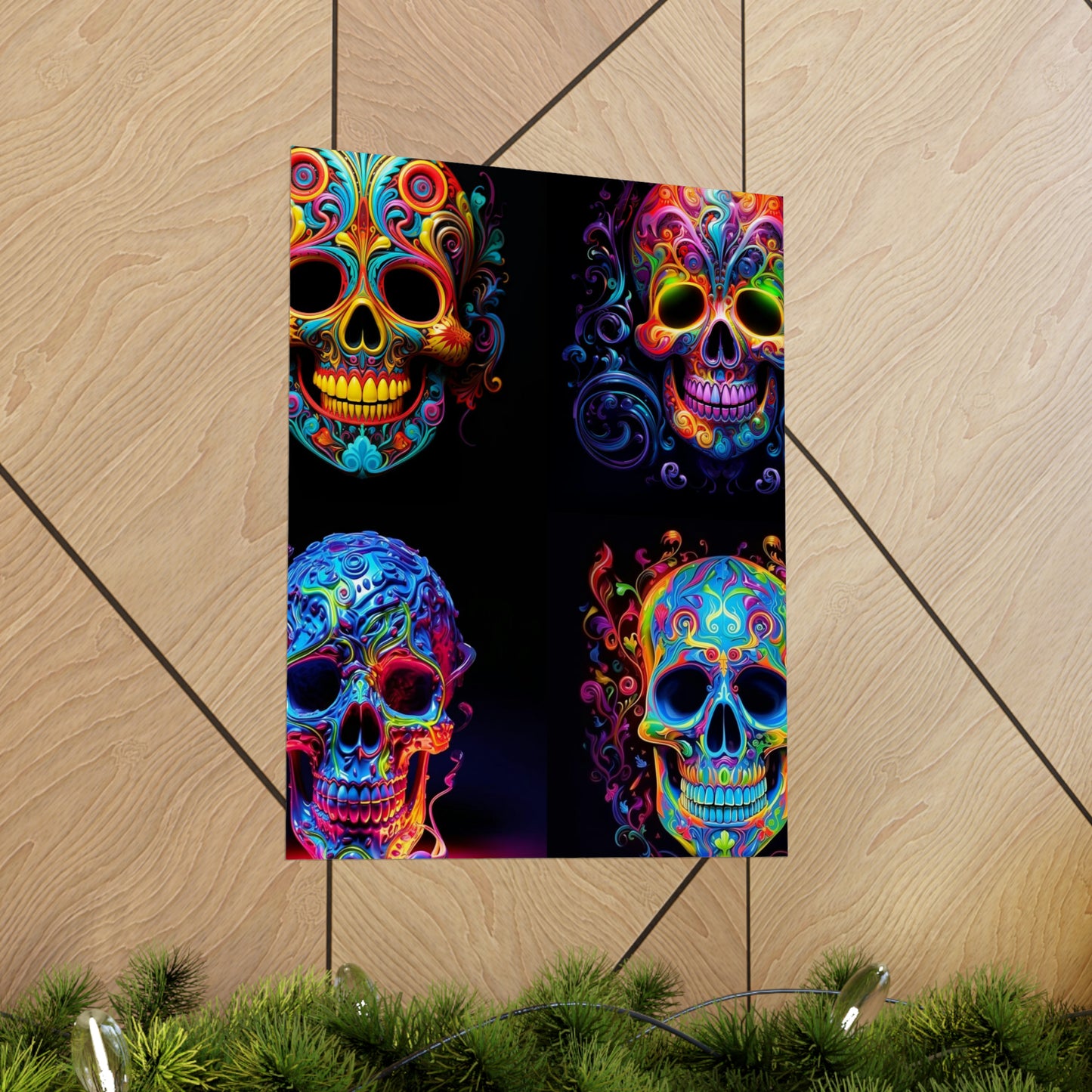 Premium Matte Vertical Posters Macro Skull Color 5