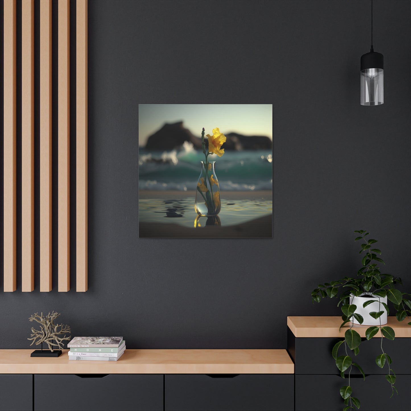 Canvas Gallery Wraps Yellow Gladiolus glass 2