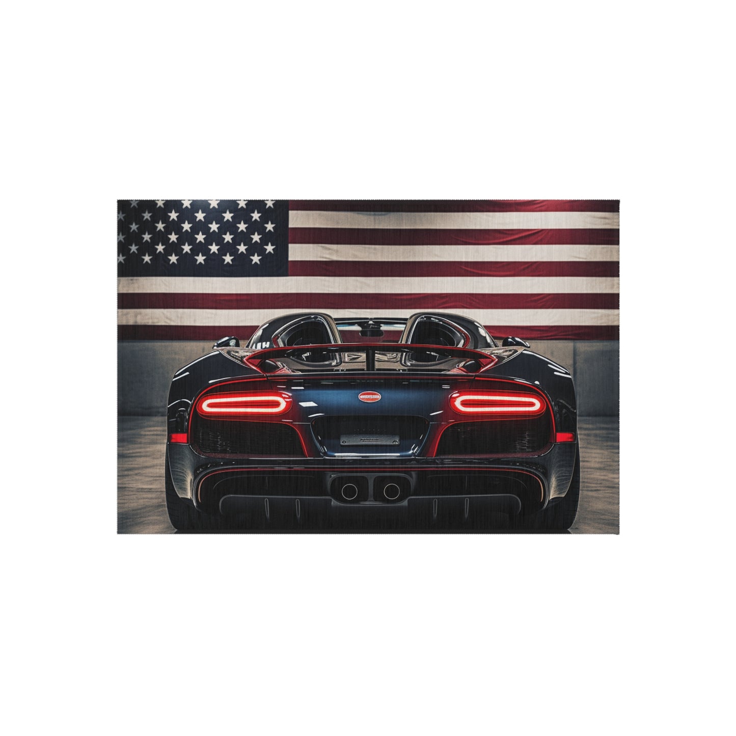 Outdoor Rug  American Flag Background Bugatti 4