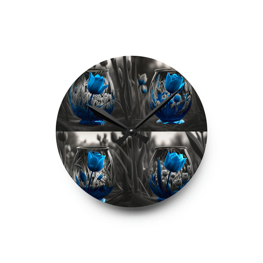 Acrylic Wall Clock Tulip Blue 5