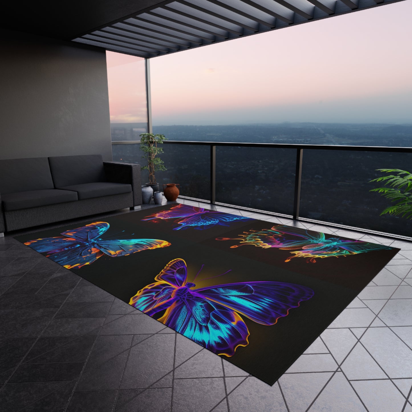 Outdoor Rug  Thermal Butterfly 5