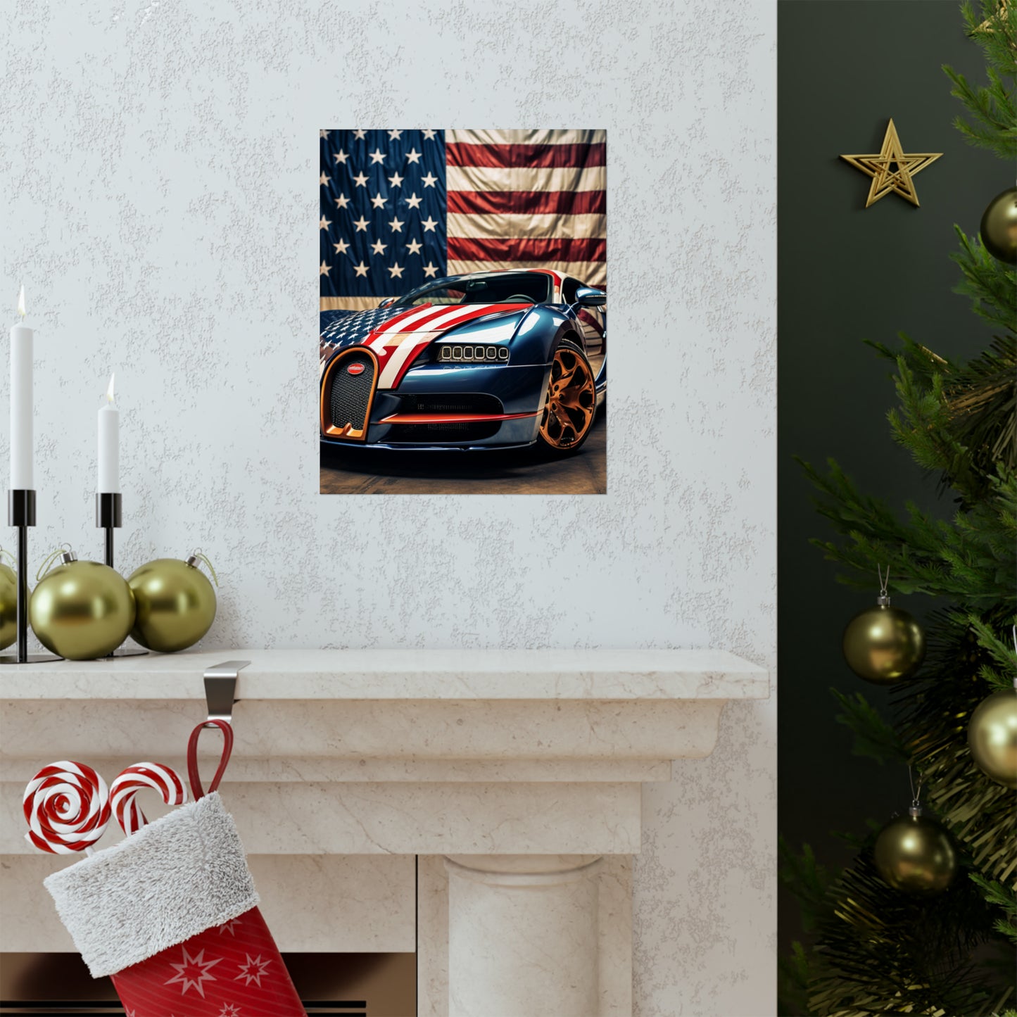 Premium Matte Vertical Posters Bugatti Flag American 4