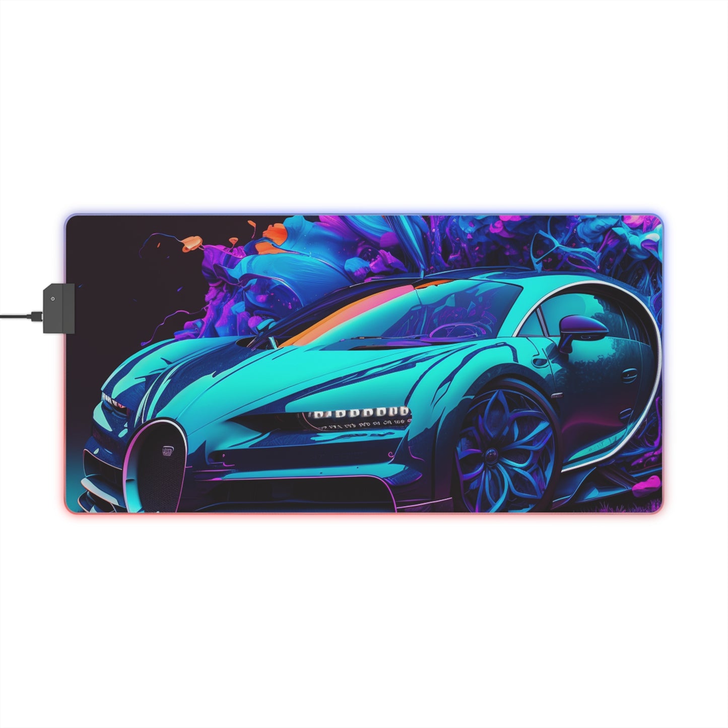 LED Gaming Mouse Pad Bugatti Neon Chiron 3