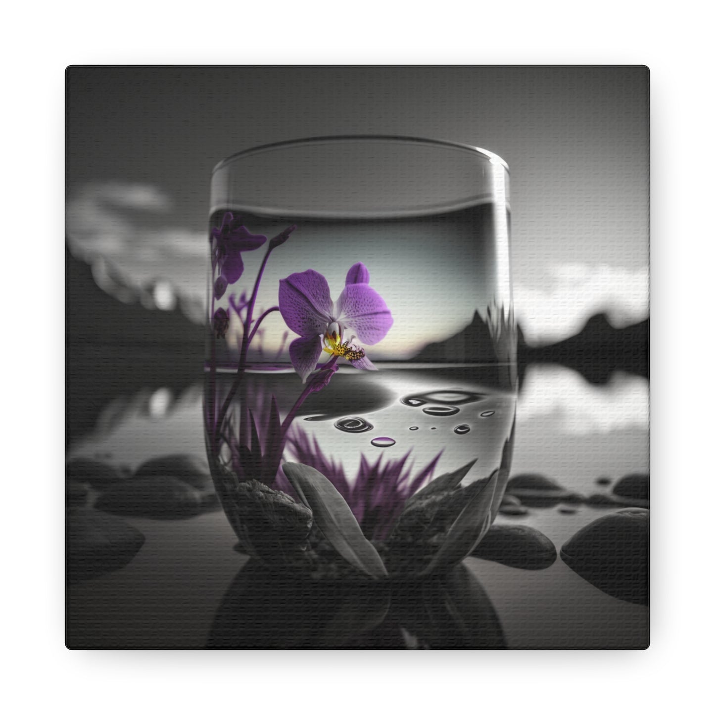 Canvas Gallery Wraps Purple Orchid Glass vase 2