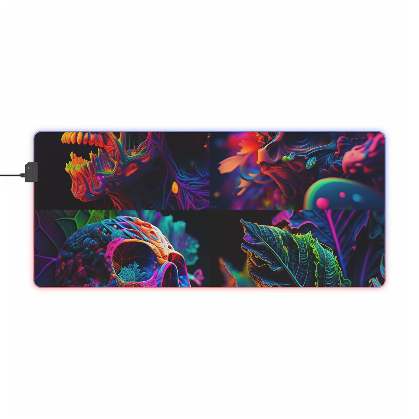 LED Gaming Mouse Pad Florescent Skull Death 5