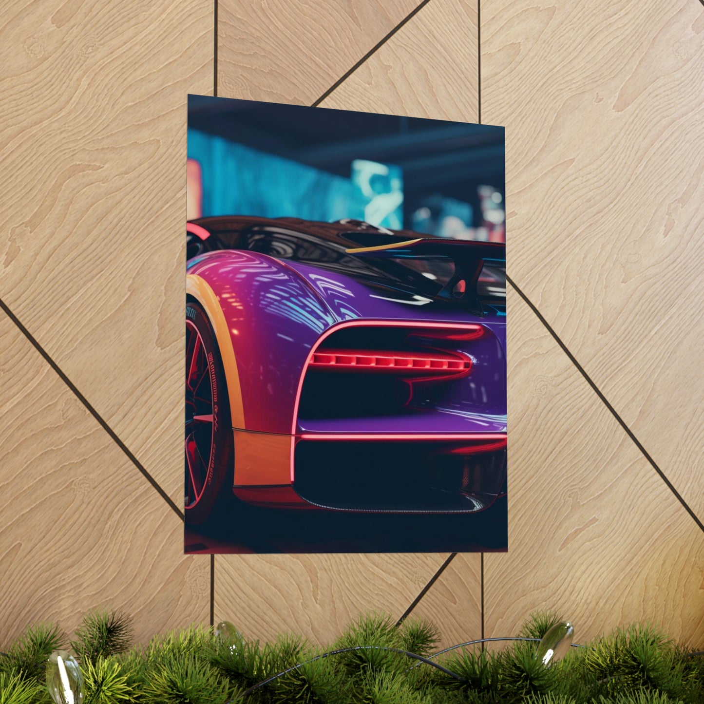 Premium Matte Vertical Posters Hyper Bugatti Neon Chiron 3