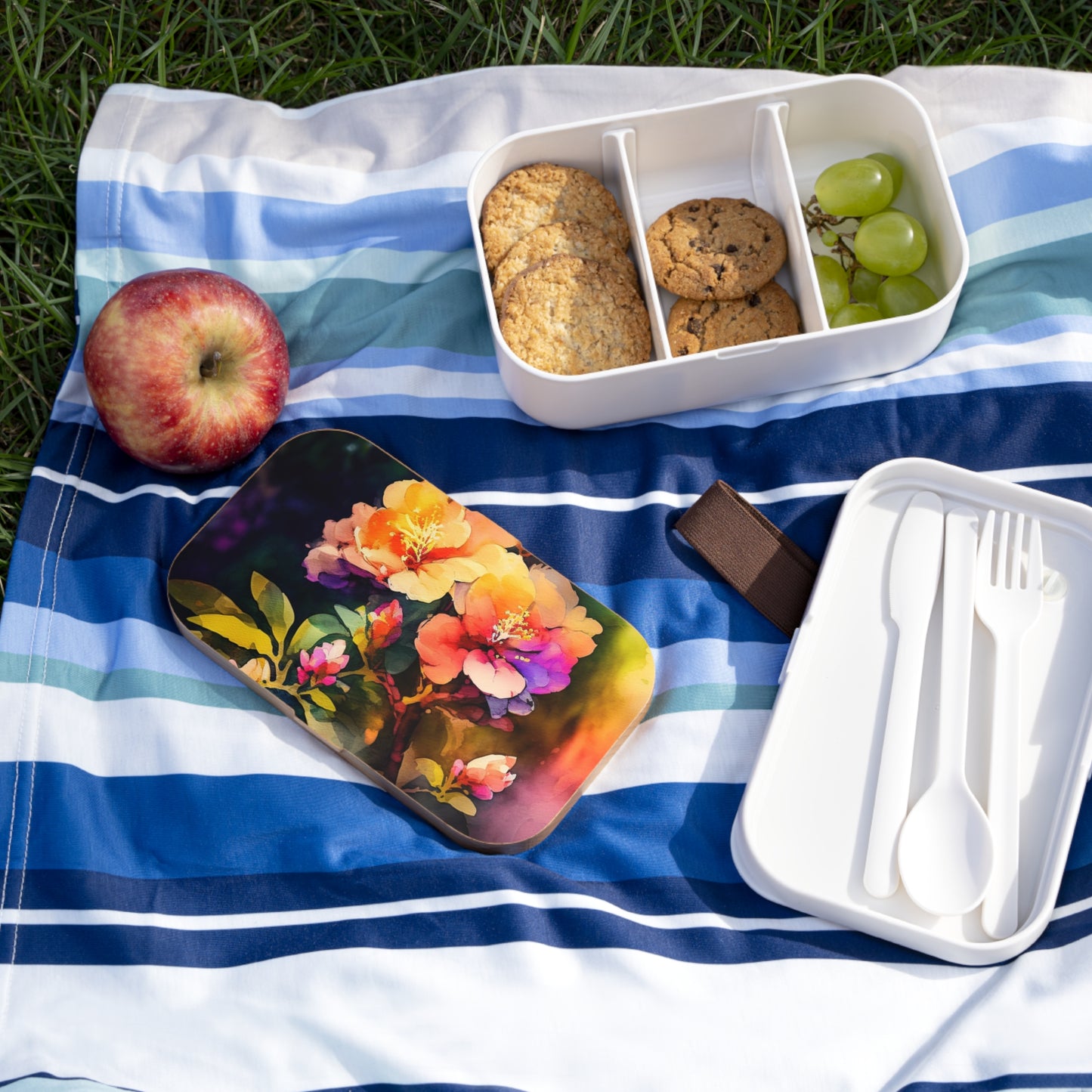 Bento Lunch Box Bright Spring Flowers 2