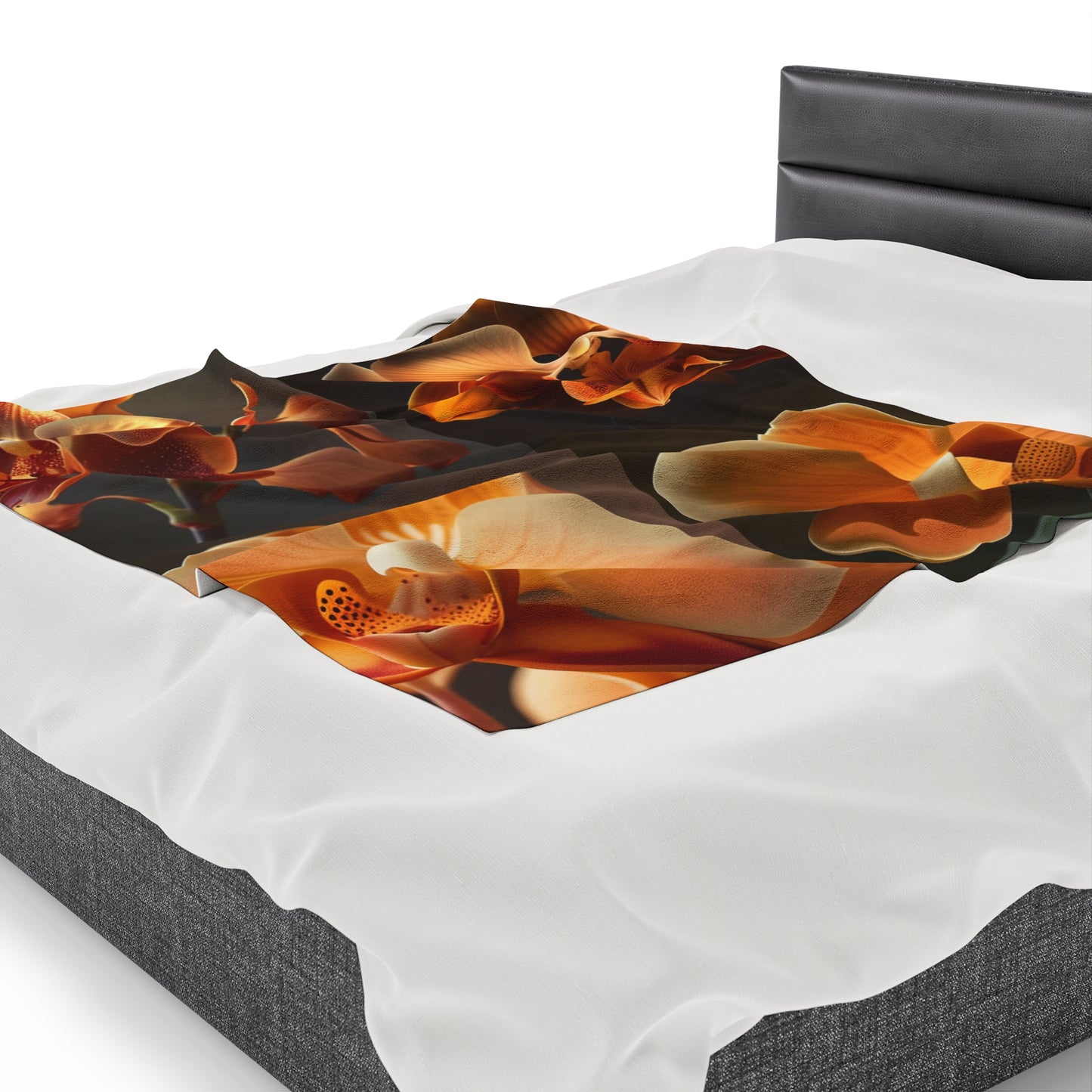 Velveteen Plush Blanket Orange Orchid 5