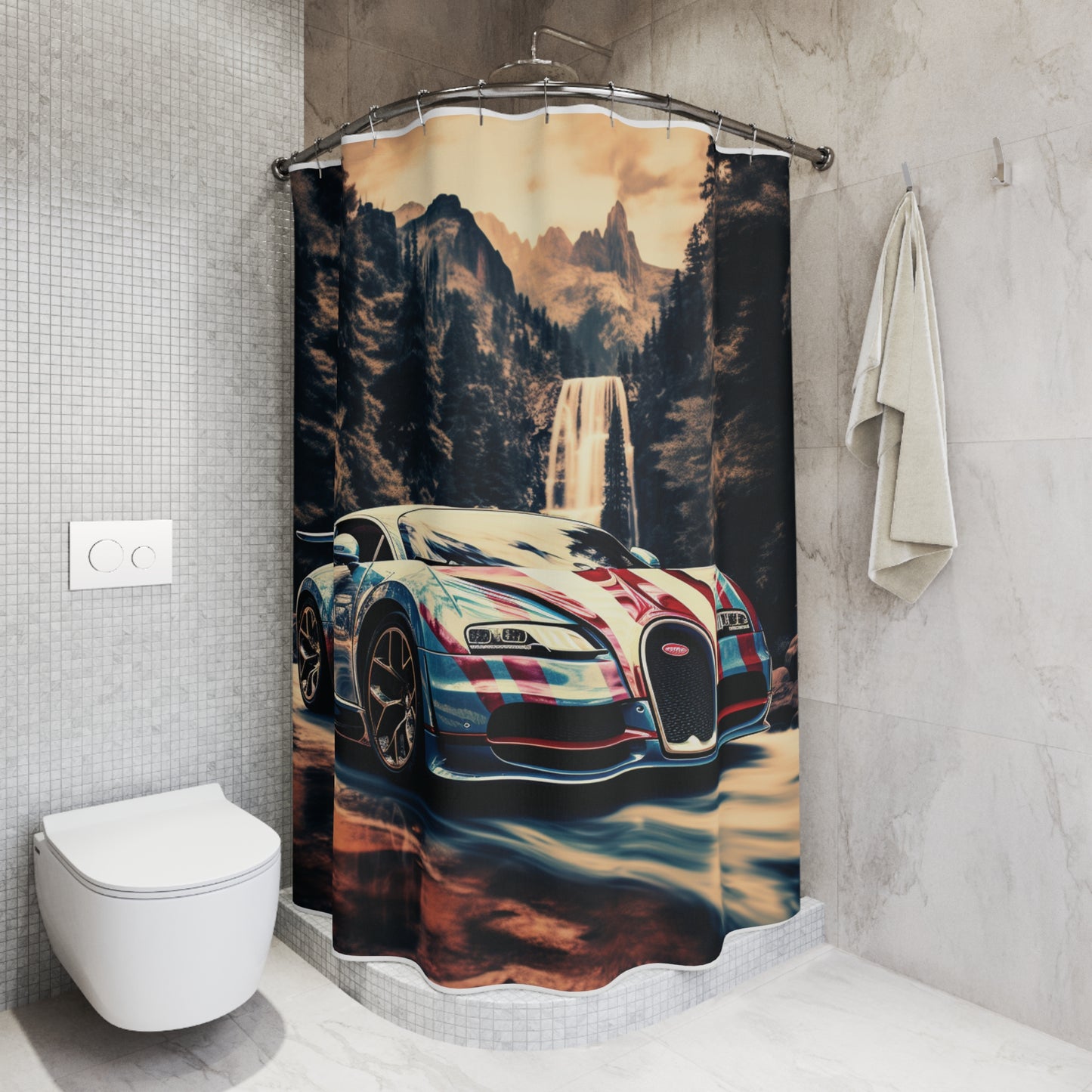 Polyester Shower Curtain Bugatti Waterfall 1