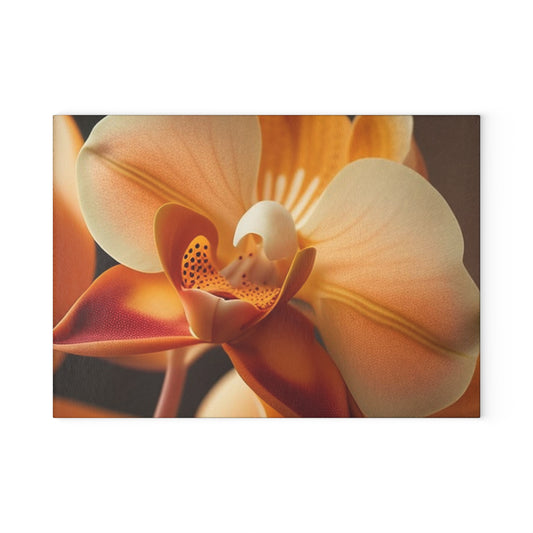 Glass Cutting Board Orange Orchid 3