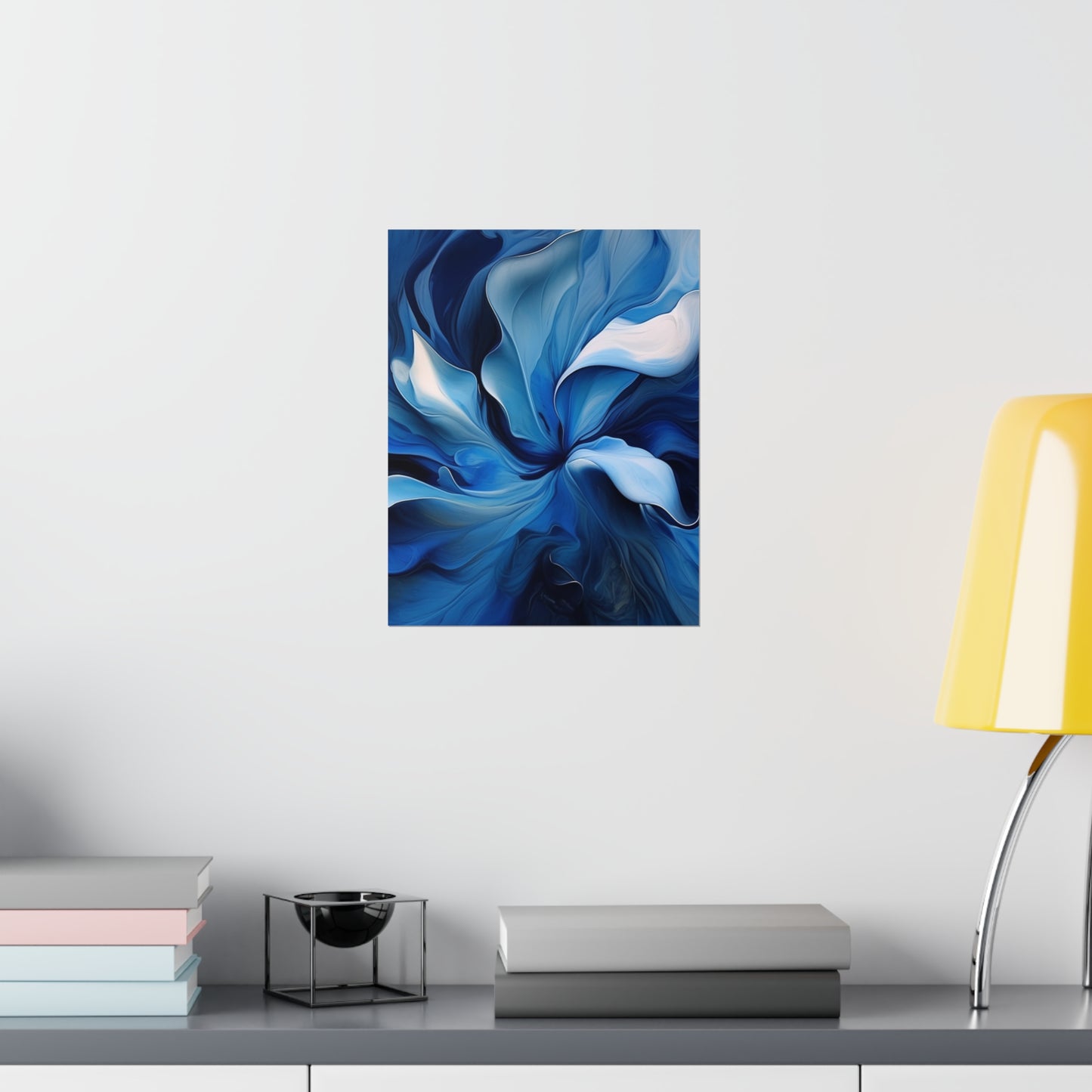 Premium Matte Vertical Posters Abstract Blue Tulip 4