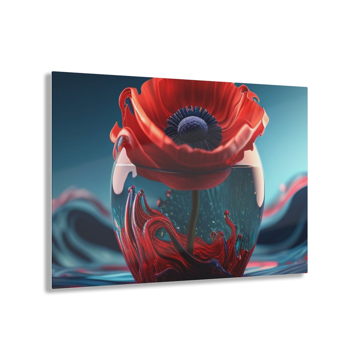 Acrylic Prints Red Anemone in a Vase 2