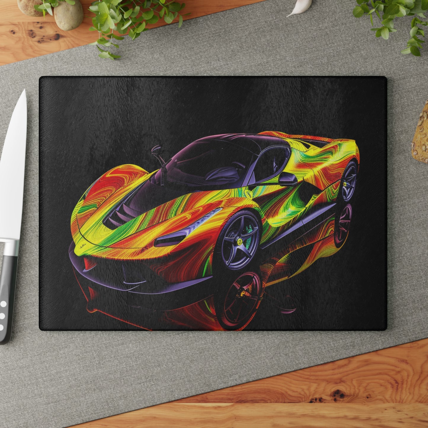 Glass Cutting Board Ferrari Neon 4