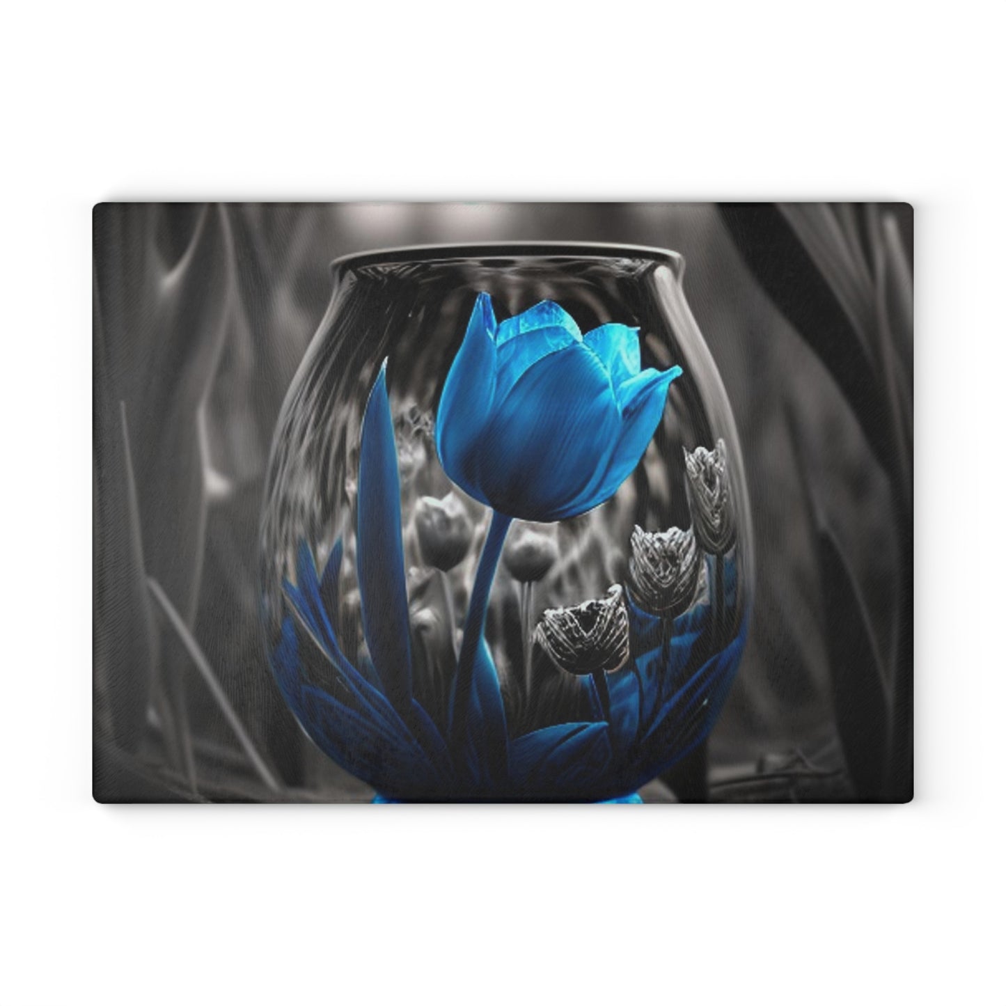 Glass Cutting Board Tulip Blue 4