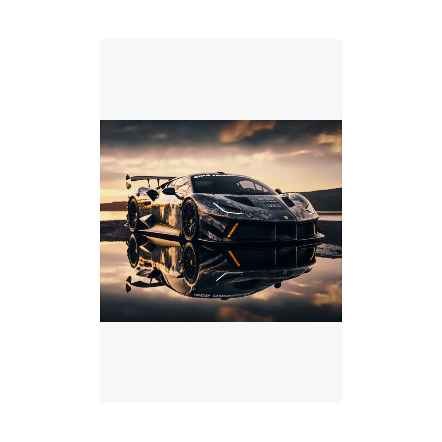 Premium Matte Vertical Posters Ferrari Lake 2