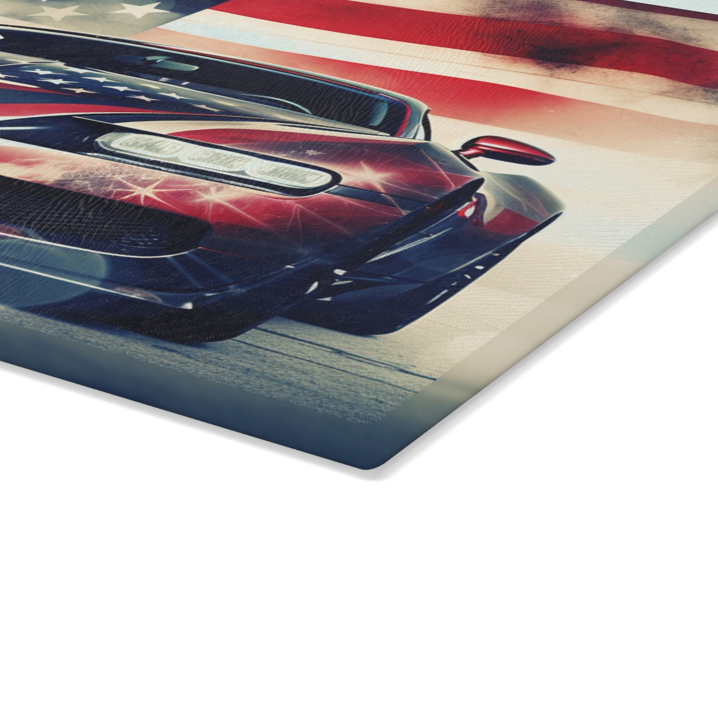 Glass Cutting Board Abstract American Flag Background Bugatti 1