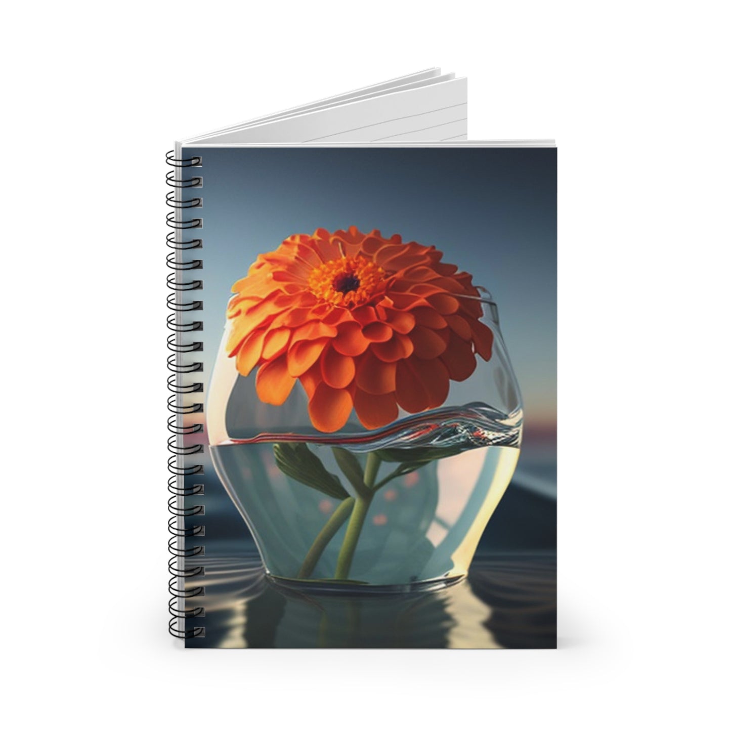 Spiral Notebook - Ruled Line Orange Zinnia 4