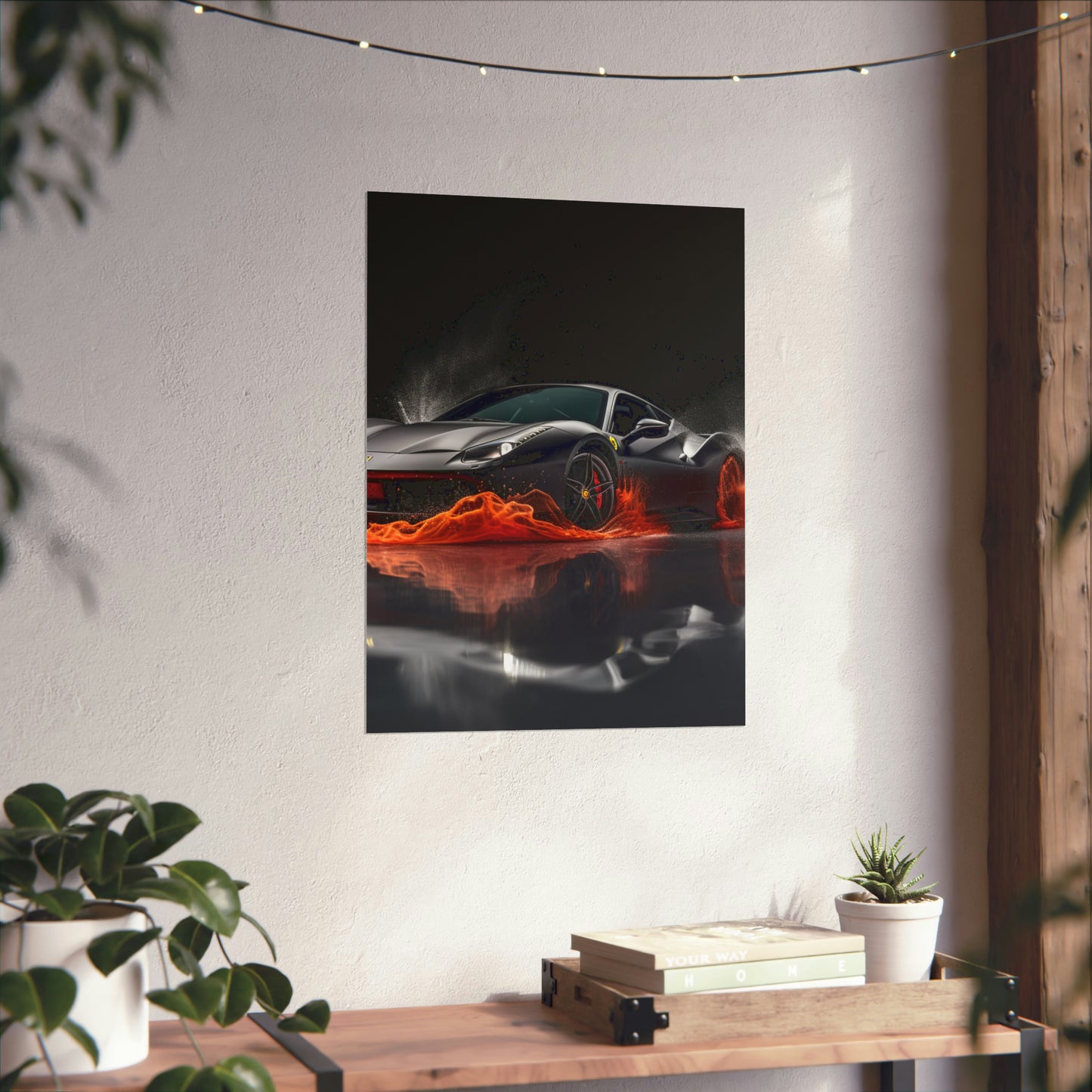 Premium Matte Vertical Posters Ferrari Water Splash 3