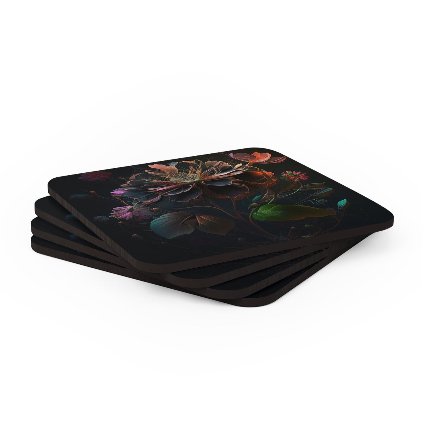 Corkwood Coaster Set Flower Arangment 2