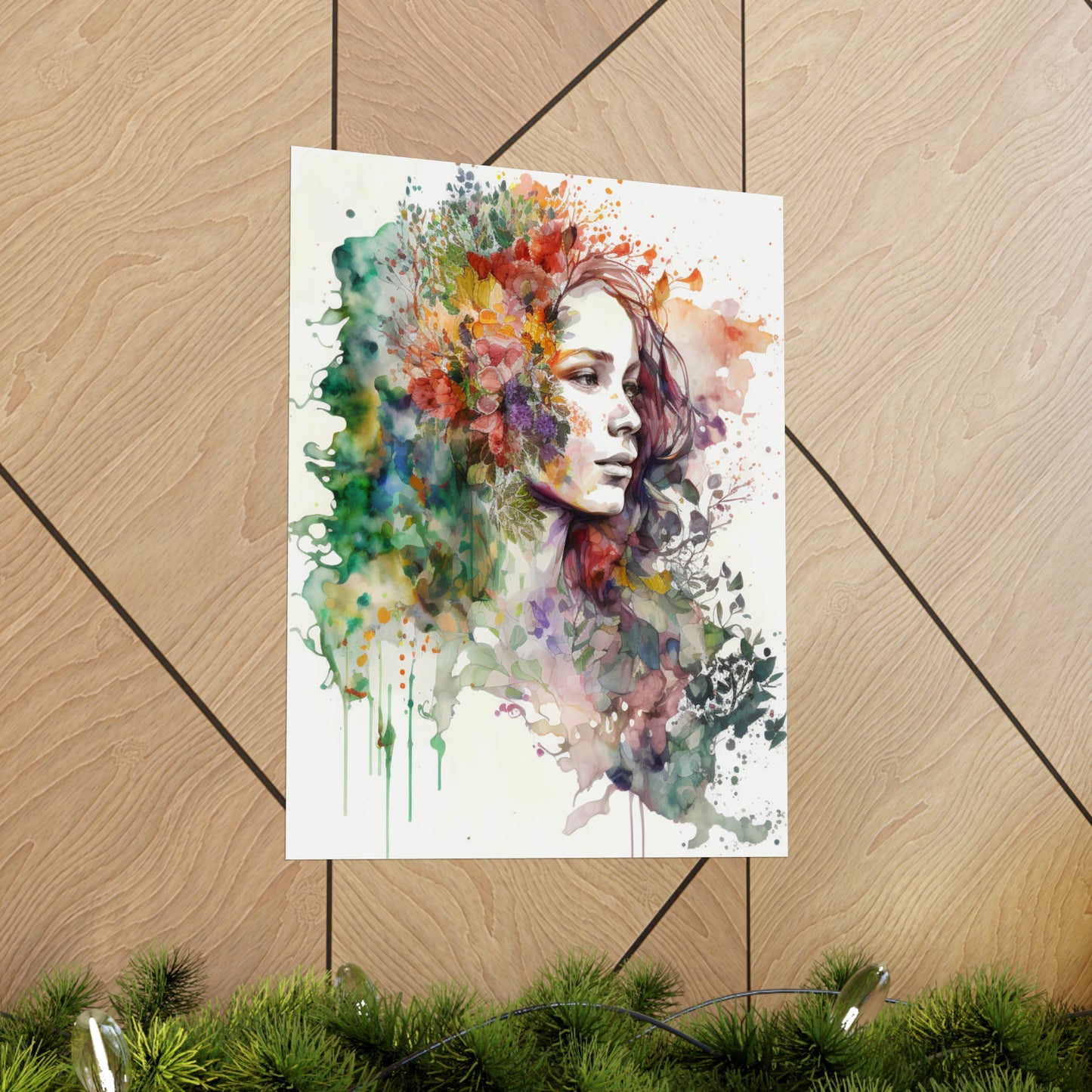 Premium Matte Vertical Posters Mother Nature Bright Spring Colors Realistic Watercolor 3