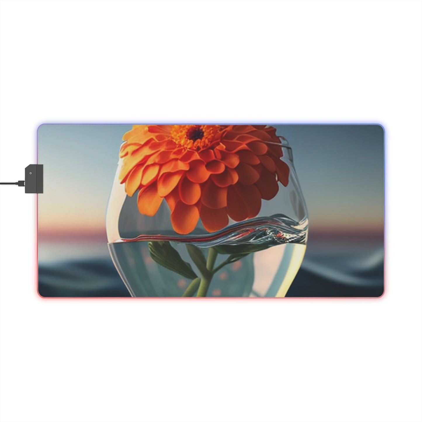 LED Gaming Mouse Pad Orange Zinnia 4