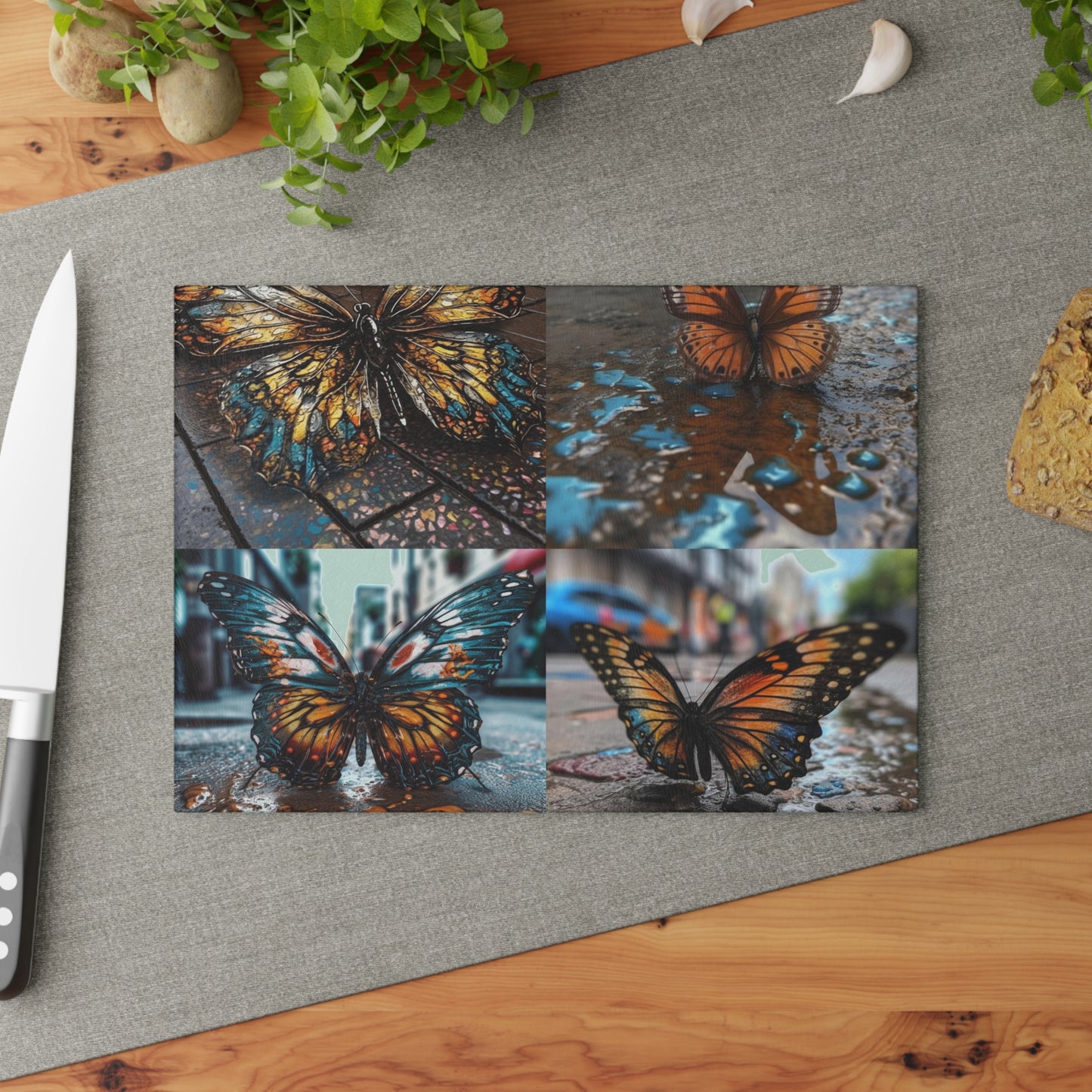 Glass Cutting Board Water Butterfly Street 5