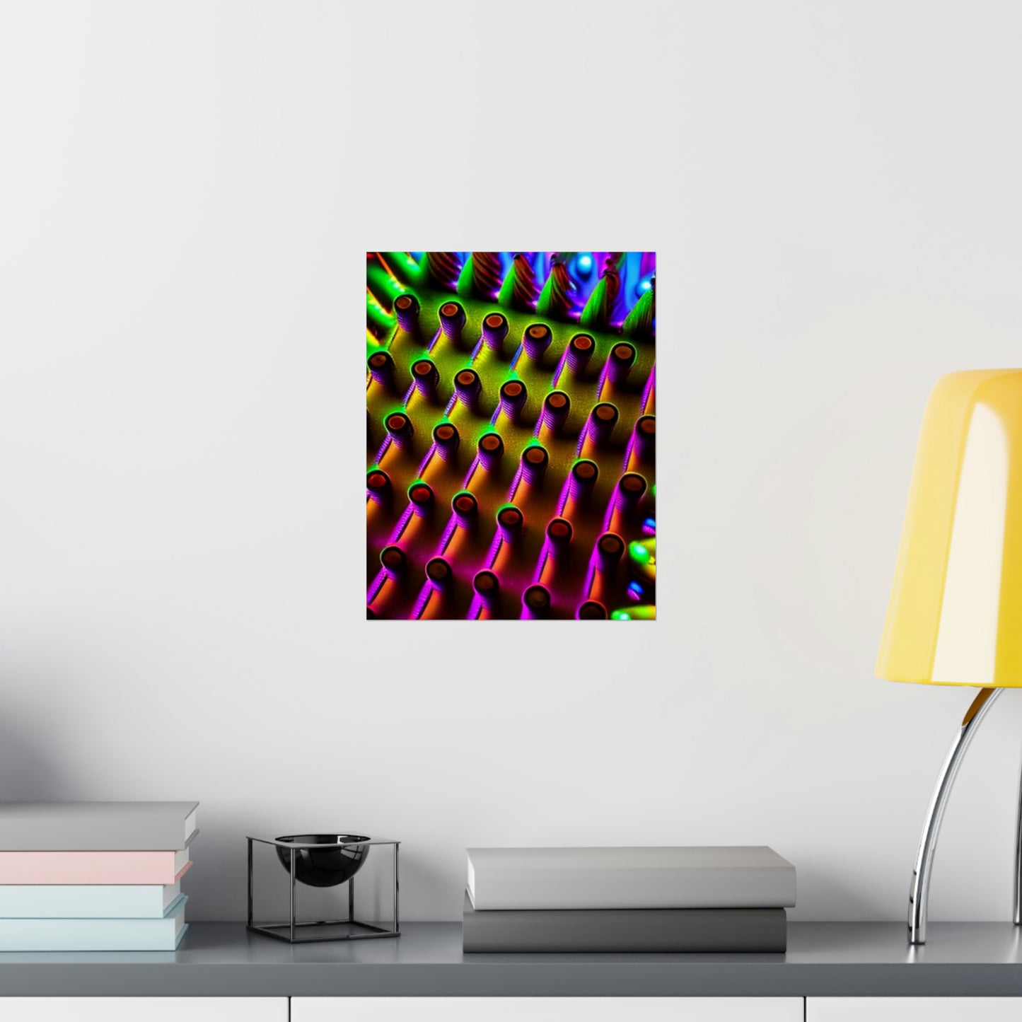 posters Macro Cactus neon square 1