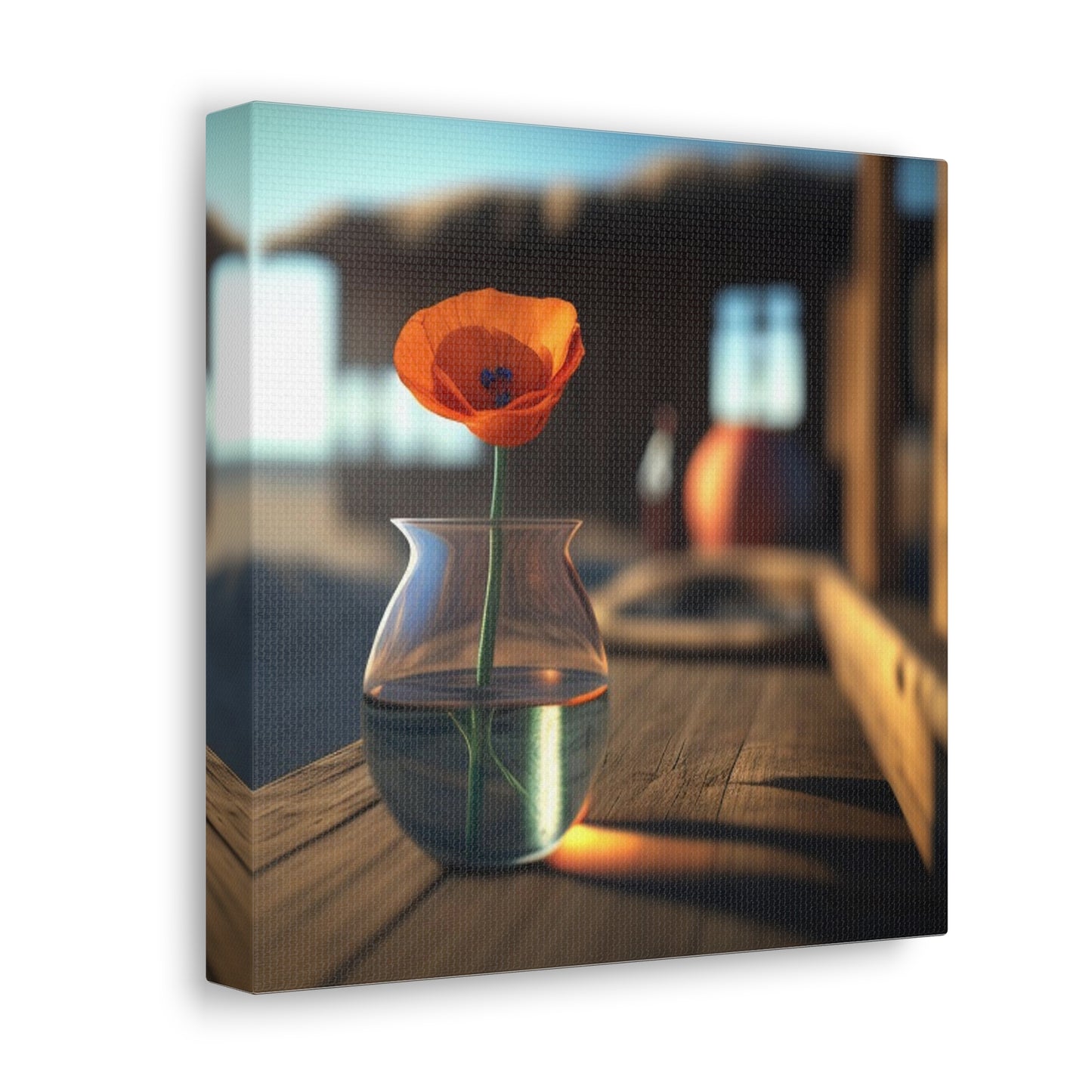 Canvas Gallery Wraps Poppy in a Glass Vase 2