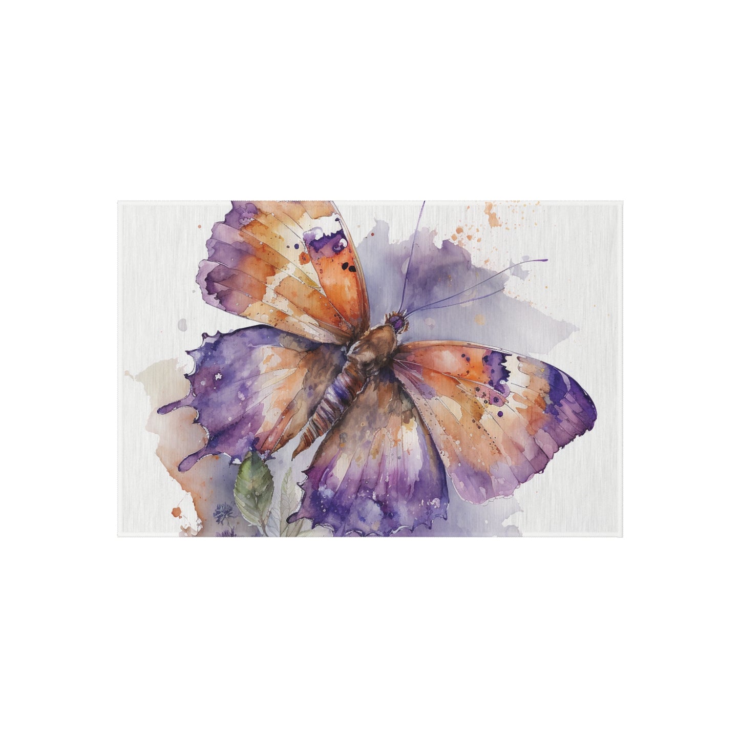 Outdoor Rug  MerlinRose Watercolor Butterfly 1