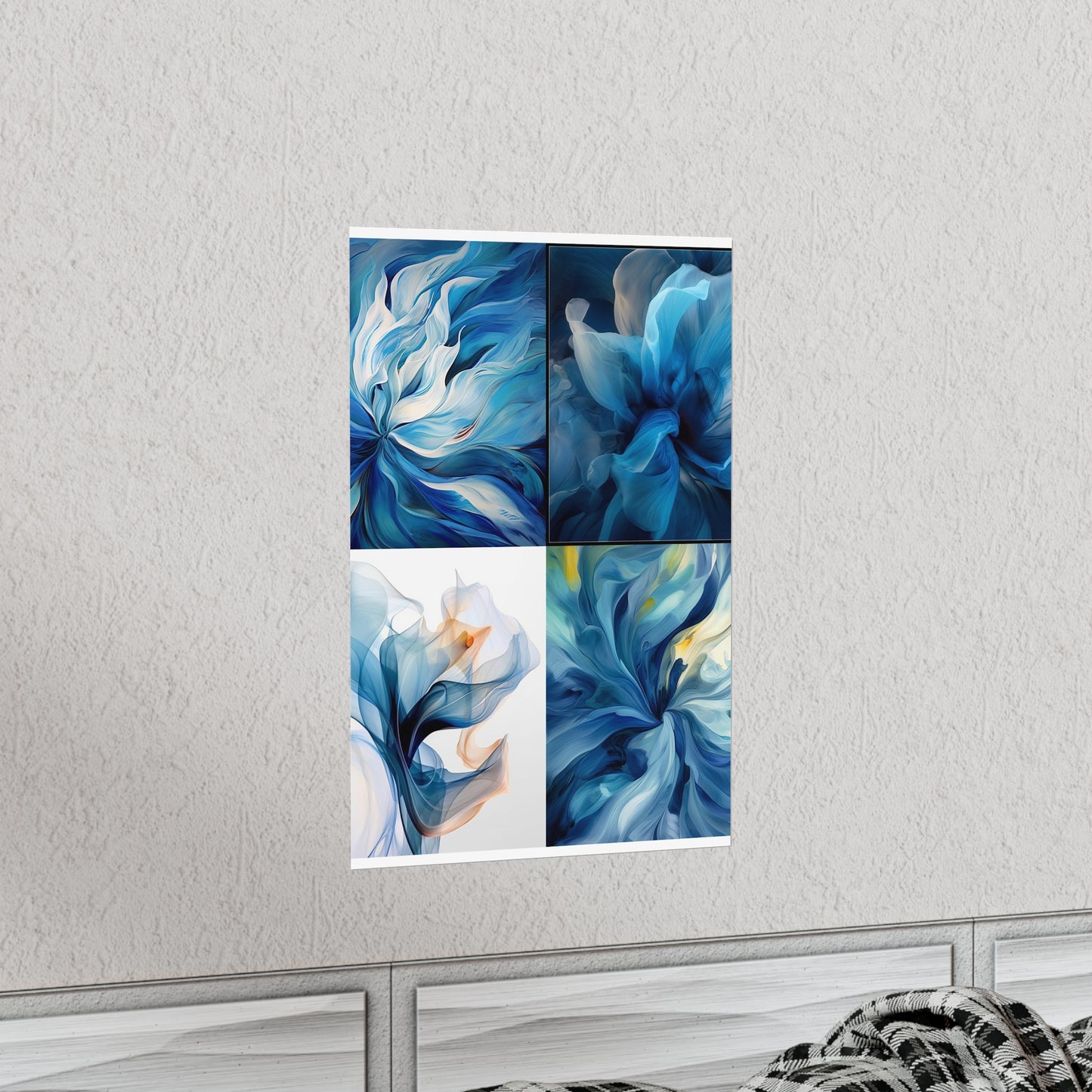 Premium Matte Vertical Posters Blue Tluip Abstract 5