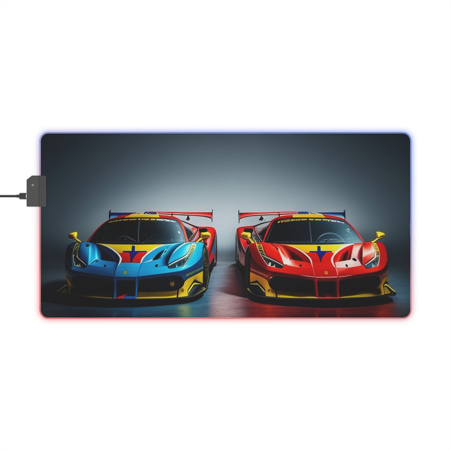 LED Gaming Mouse Pad Ferrari Red Blue 2