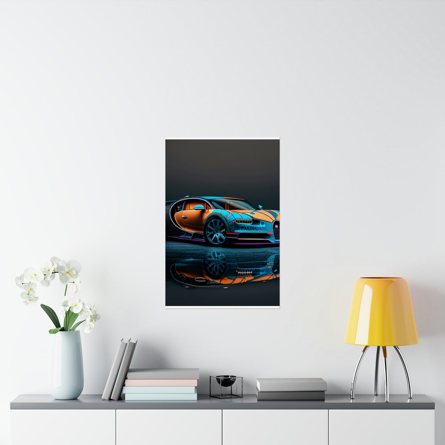 Premium Matte Vertical Posters Bugatti Blue 1