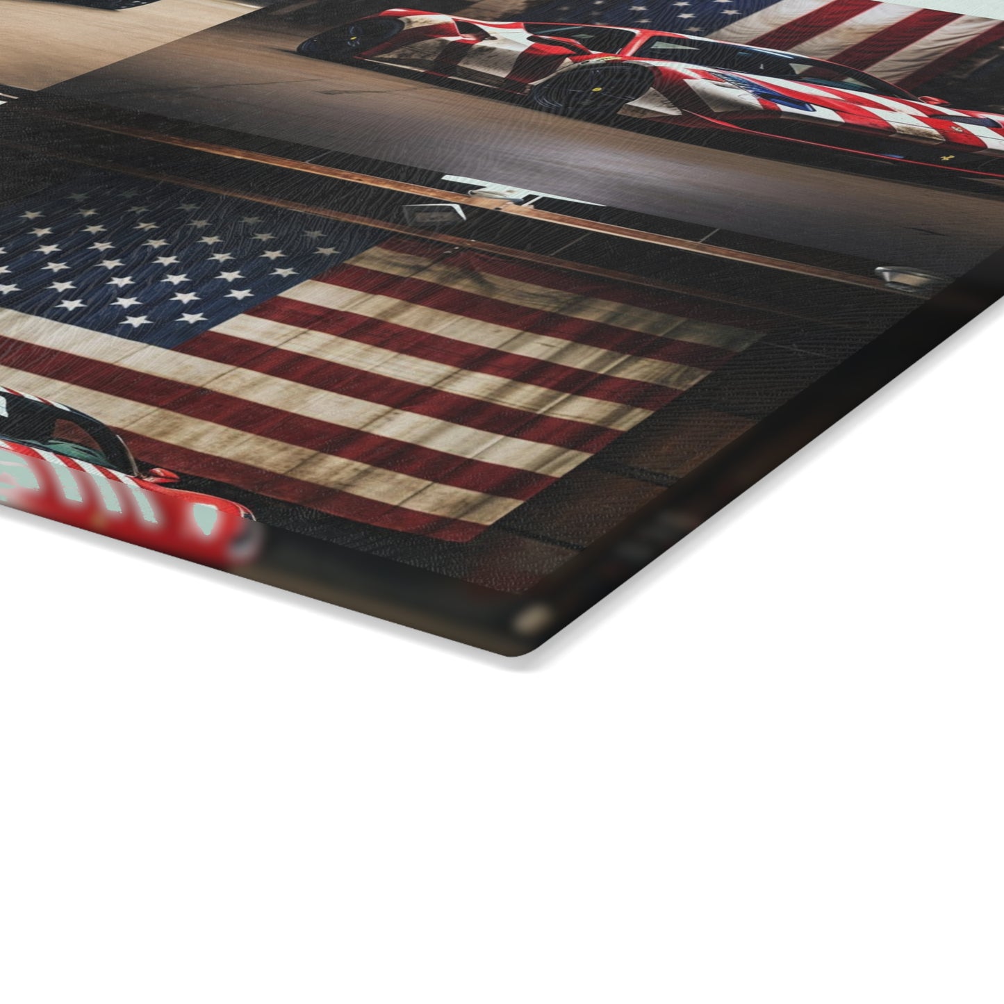 Glass Cutting Board American Flag Farrari 5