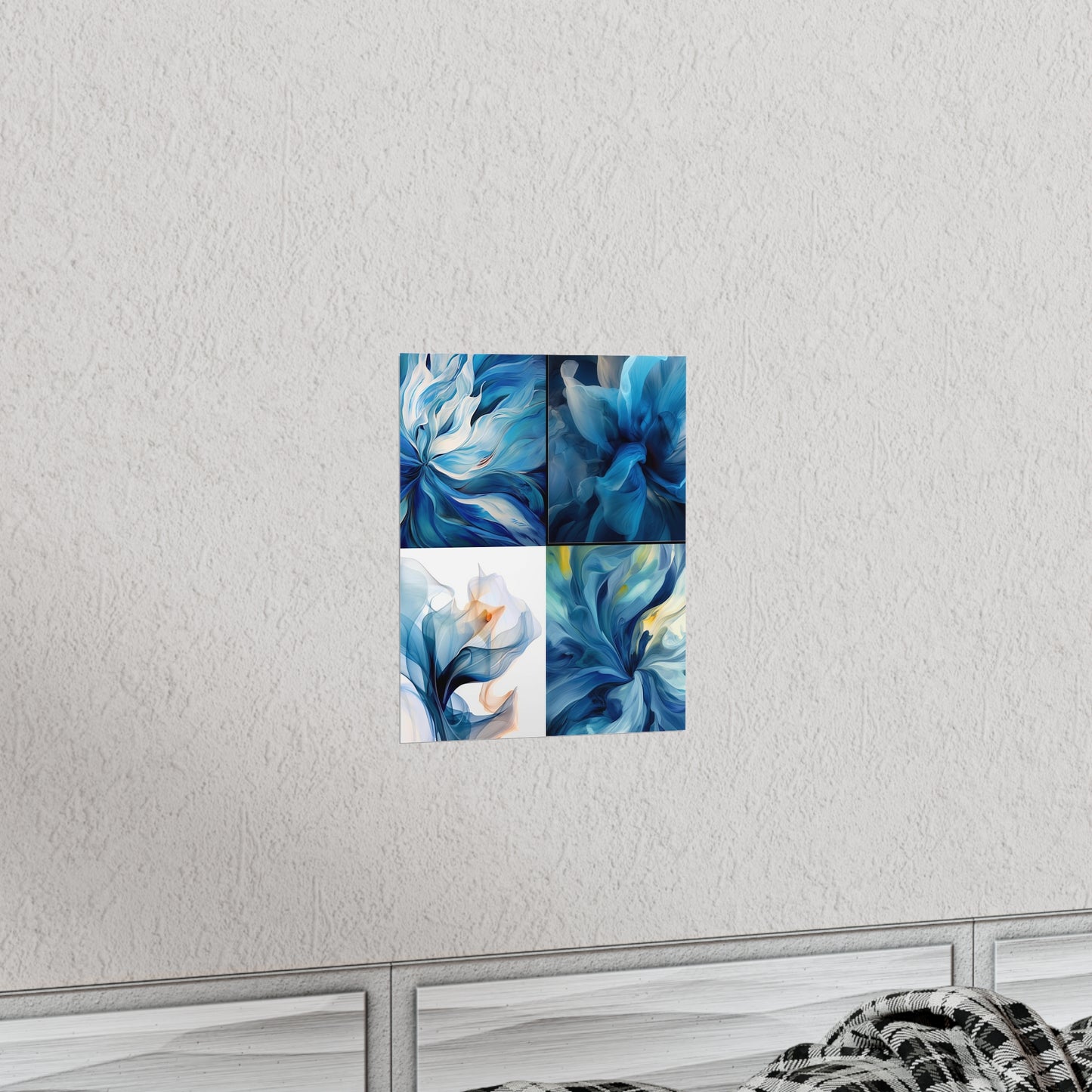 Premium Matte Vertical Posters Blue Tluip Abstract 5