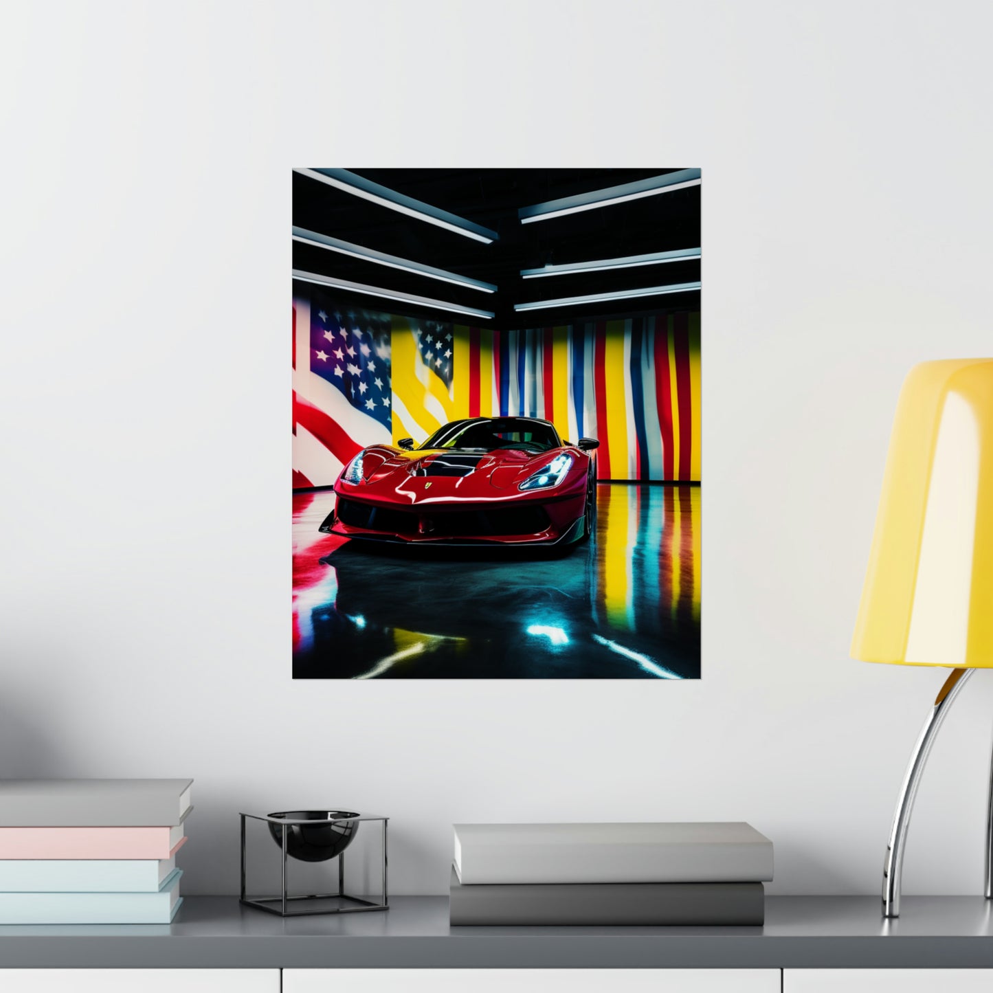 Premium Matte Vertical Posters Macro Flag Ferrari 2