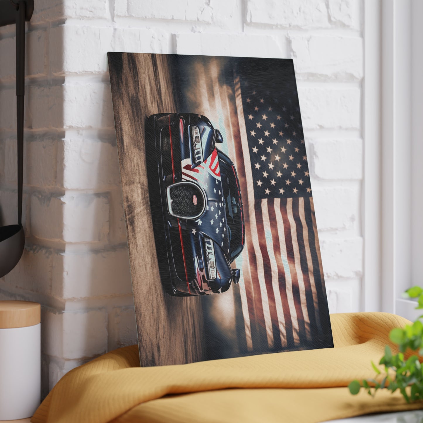 Glass Cutting Board Bugatti American Flag 2