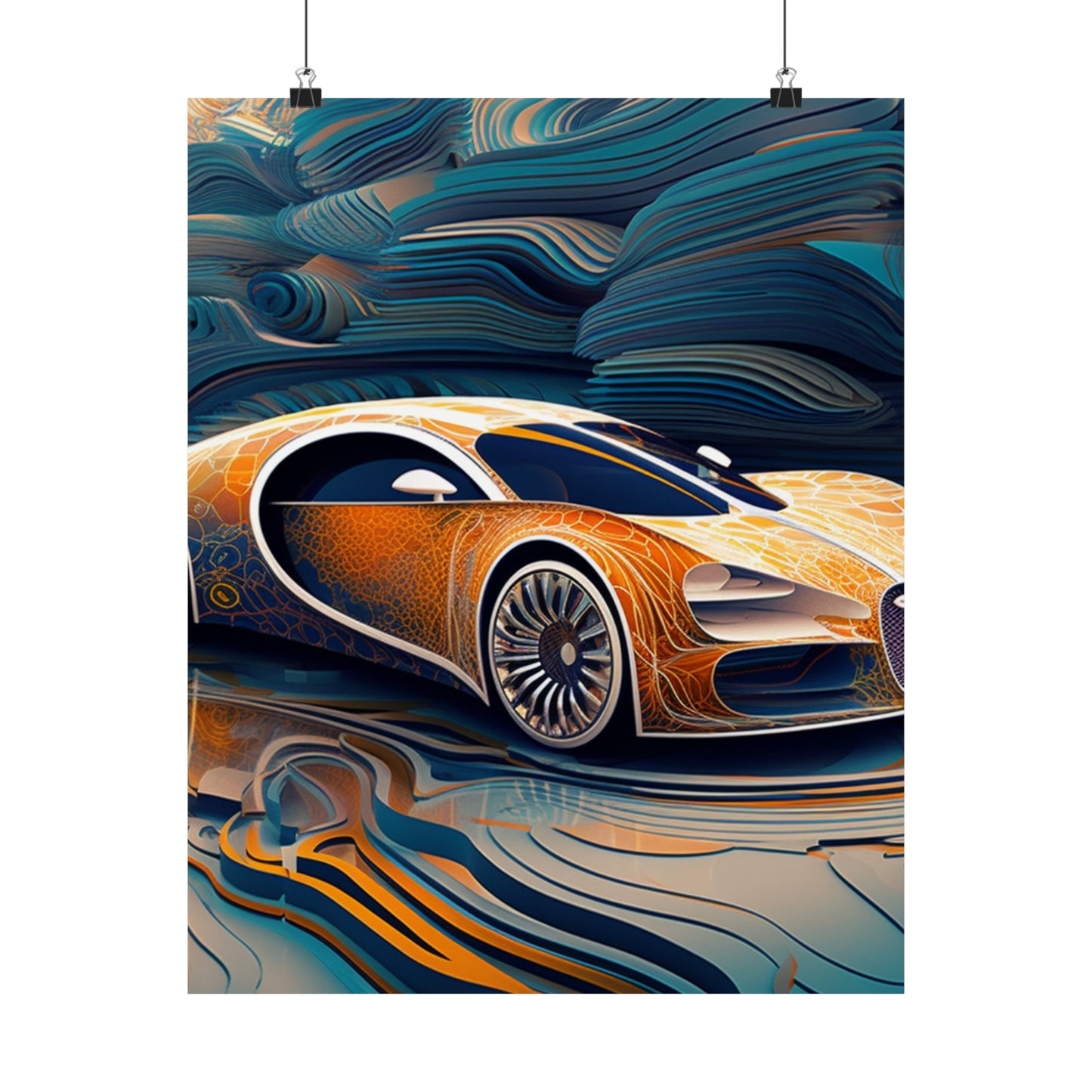 Premium Matte Vertical Posters Bugatti Abstract Flair 1